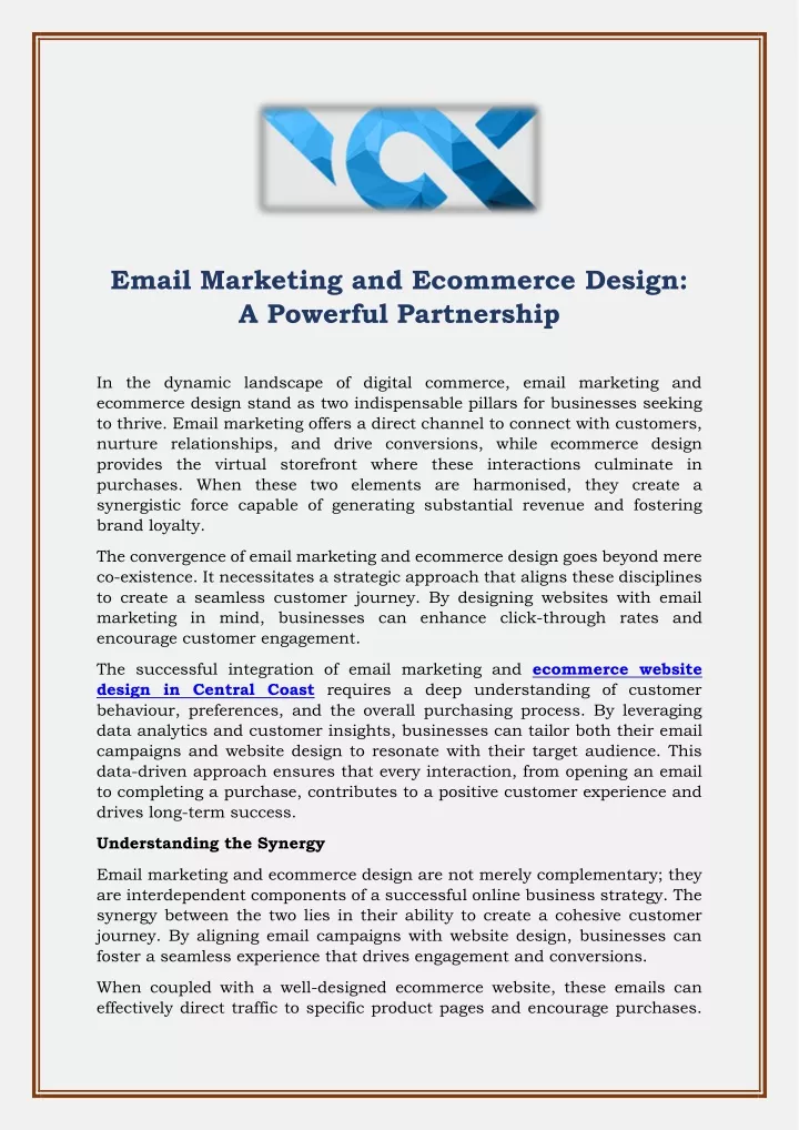 email marketing and ecommerce design a powerful