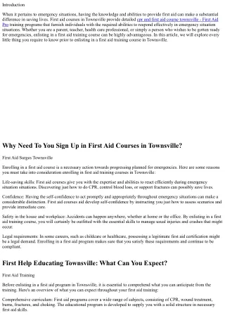 First Aid Courses in Townsville: What You Need to Know Before You Register