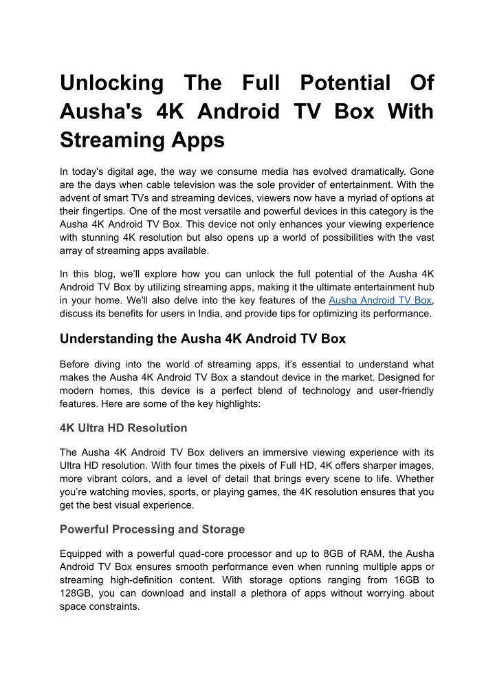 unlocking ausha s 4k android tv box with