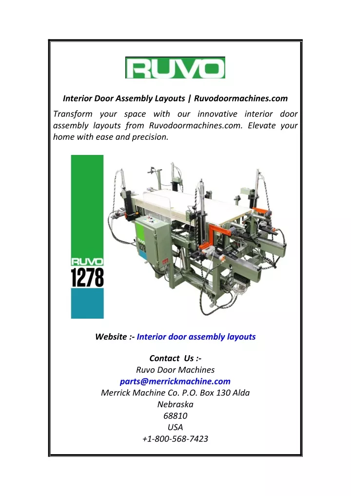 interior door assembly layouts ruvodoormachines