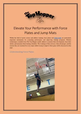 Elevate Your Performance with Force Plates and Jump Mats