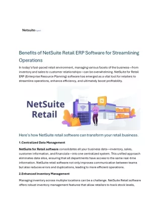 NetSuite Retail ERP Software for Streamlining Operations