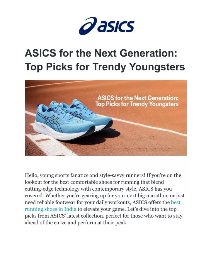 asics for the next generation top picks