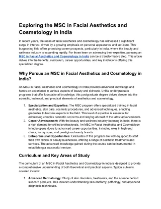 msc in facial aesthetics and cosmetology in india (1)