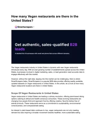 how many vegan restaurants are there