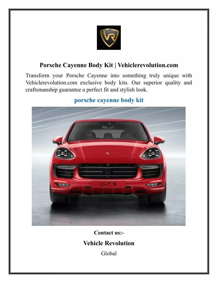 porsche cayenne body kit vehiclerevolution com