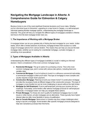 Navigating the Mortgage Landscape in Alberta_ A Comprehensive Guide for Edmonton & Calgary Homebuyers