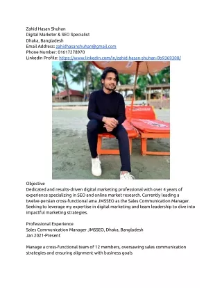 Zahid Hasan Shuhan CV