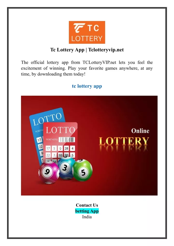 tc lottery app tclotteryvip net the official