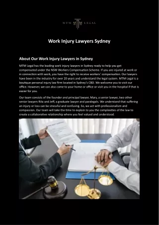 Work Injury Lawyers Sydney