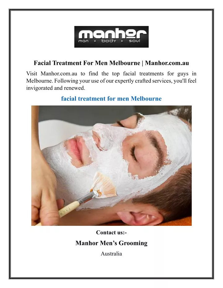 facial treatment for men melbourne manhor com au