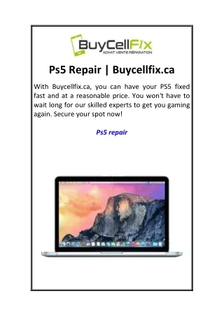Ps5 Repair  Buycellfix.ca
