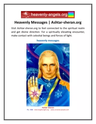 Heavenly Messages Ashtar-sheran.org