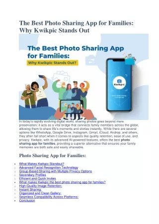 The Best Photo Sharing App for Families Why Kwikpic Stands Out