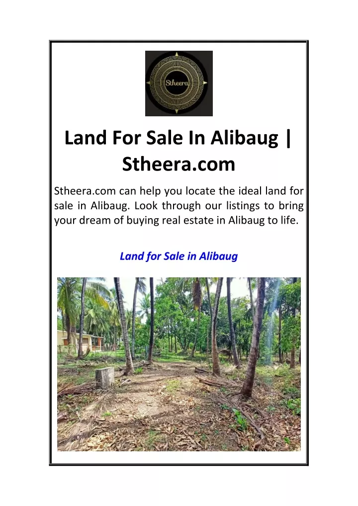 land for sale in alibaug stheera com