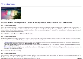 Best Travelling Place in Canada.pdf