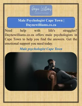 Male Psychologist Cape Town   Daynewilliams.co.za