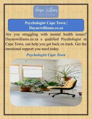 Psychologist Cape Town   Daynewilliams.co.za