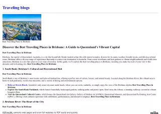 Best Travelling Place in Brisbane.pdf