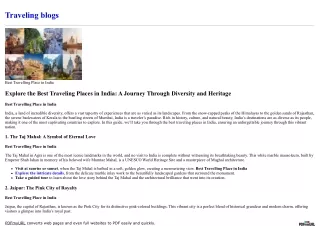 Best Travelling Place in India.pdf