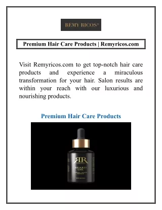Premium Hair Care Products | Remyricos.com