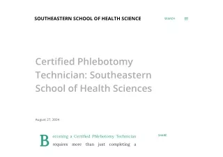 Certified Phlebotomy Technician_ Southeastern School of Health Sciences