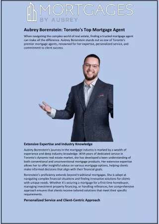 Aubrey Borenstein: Toronto's Top Mortgage Agent