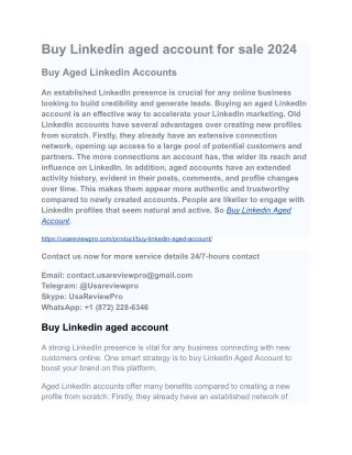 Buy Linkedin aged account for sale 2024