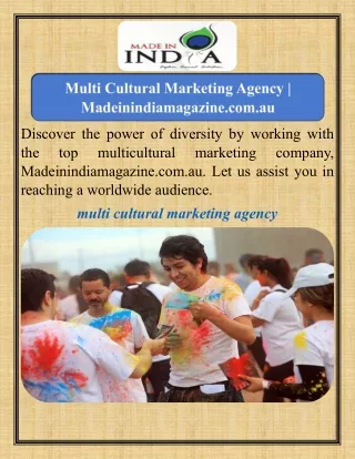 Multi Cultural Marketing Agency   Madeinindiamagazine.com.au
