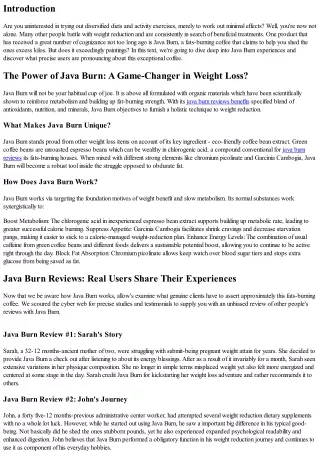Java Burn Reviews: What Real Users Are Saying About This Fat-Burning Coffee