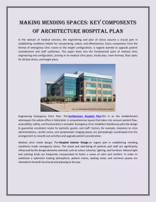 Get the Perfect Modern Hospital Design According to Your Requirements: HOSPITAL