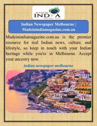 Indian Newspaper Melbourne   Madeinindiamagazine.com.au