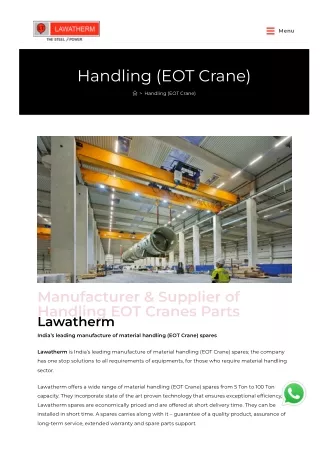 Enhance Your Crane Operations with Lawatherm’s EOT Crane Spare Parts in India