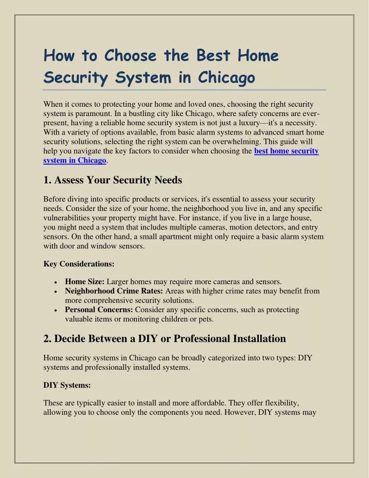 how to choose the best home security system