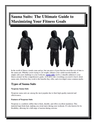 Sauna Suits The Ultimate Guide to Maximizing Your Fitness Goals