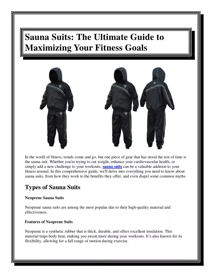 sauna suits the ultimate guide to maximizing your