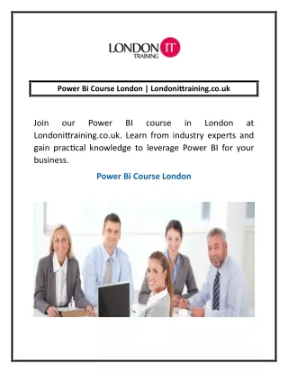 Power Bi Course London | Londonittraining.co.uk