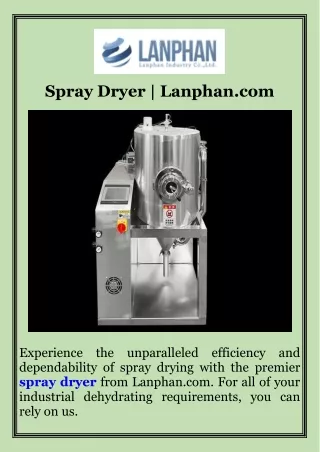Spray Dryer  Lanphan.com