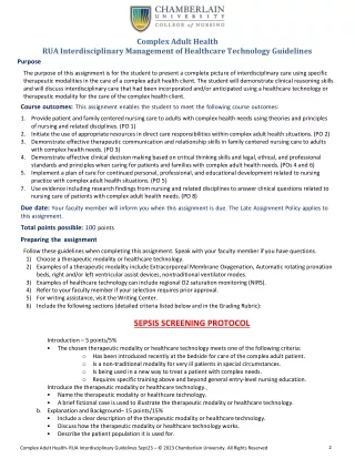 Complex Adult Health Paper Answer