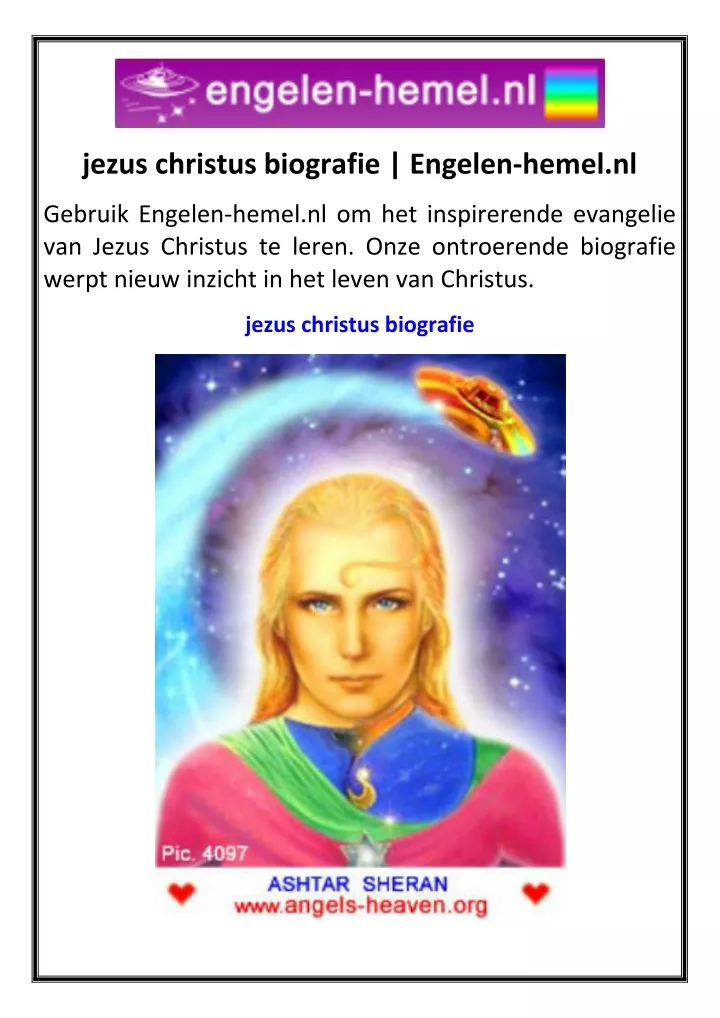 jezus christus biografie engelen hemel nl