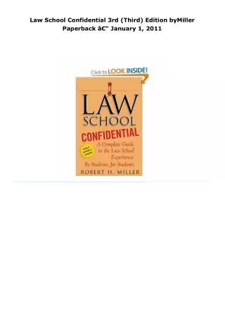 read law school confidential 3rd (third) edition bymiller     paperbac