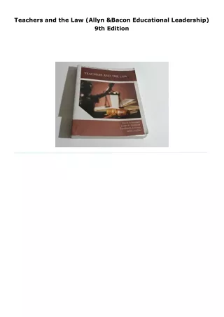 read teachers and the law (allyn & bacon educational leadership)     9