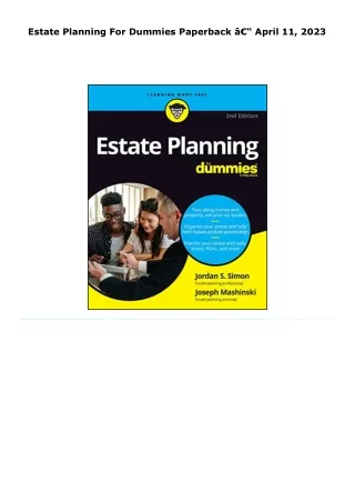 read estate planning for dummies     paperback â€“ april 11, 2023