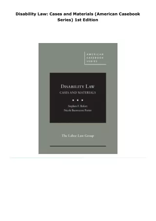 read disability law: cases and materials (american casebook series)