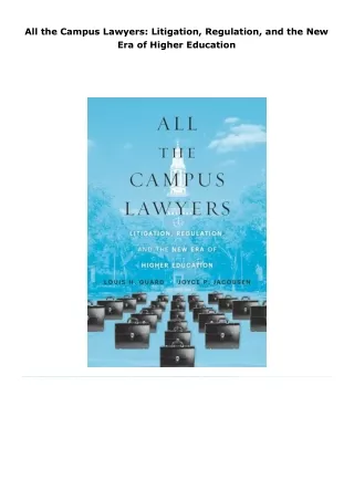 read all the campus lawyers: litigation, regulation, and the new era o