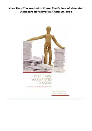 read more than you wanted to know: the failure of mandated disclosure