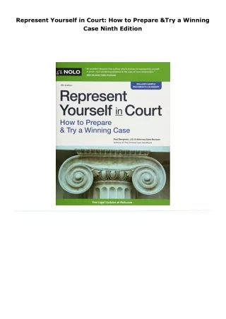 read represent yourself in court: how to prepare & try a winning case