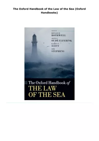 read the oxford handbook of the law of the sea (oxford handbooks)