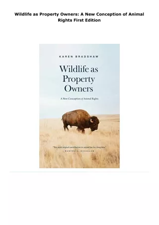 read wildlife as property owners: a new conception of animal rights