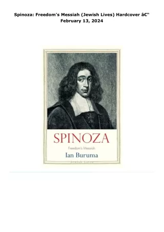 read spinoza: freedom's messiah (jewish lives)     hardcover â€“ febru